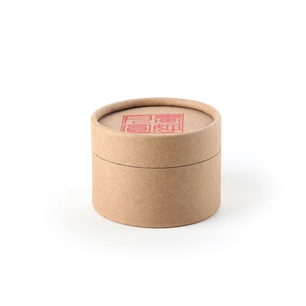Physical kraft paper tube sample with fitted paper lid