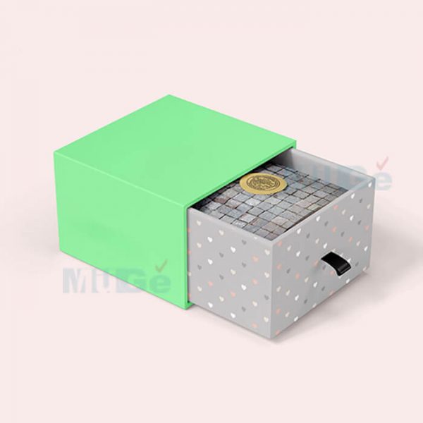 Fancy Color Printed Rigid Paper Packaging Drawer Silver Box2