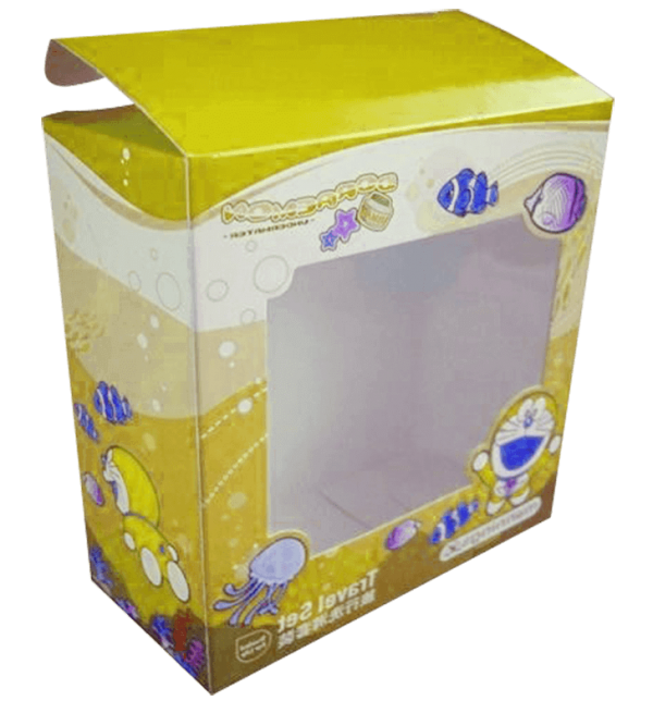 Fancy Printed Coated Paper Small Toy Box With Clear Window4
