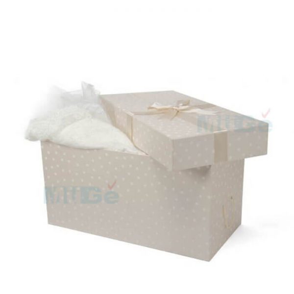 Luxury Cardboard Magnetic Wedding Dress Storage Box With Ribbon1
