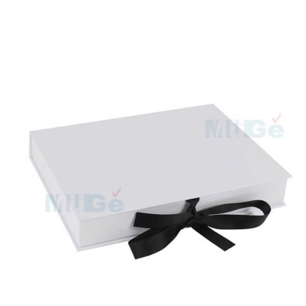 Luxury Cardboard Magnetic Wedding Dress Storage Box With Ribbon3