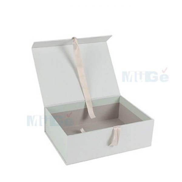 Luxury Cardboard Magnetic Wedding Dress Storage Box With Ribbon4
